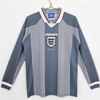 England Long Sleeve Away Retro Soccer Jersey 1996 