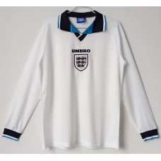 England Long Sleeve Home Retro Soccer Jersey 1996 