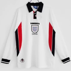 England Long Sleeve Home Retro Soccer Jersey 1998 