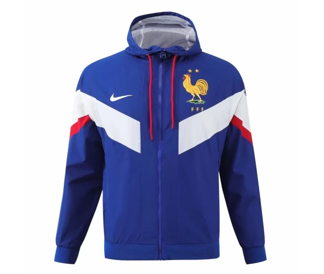 France Mens Hooded Windbreaker Soccer Jacket 2024