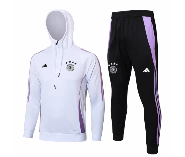 Germany National Team White Training Hooded Technical Soccer Tracksuit 2024-25