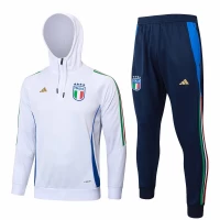 Italy National Team White Training Hooded Technical Soccer Tracksuit 2024-25