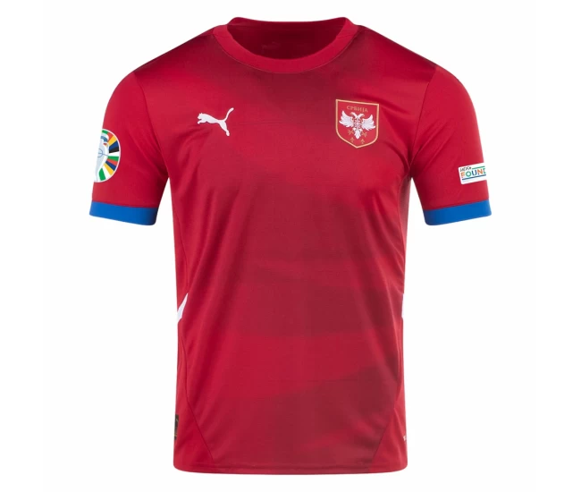 Serbia Mens Home Euro Soccer Jersey 2024