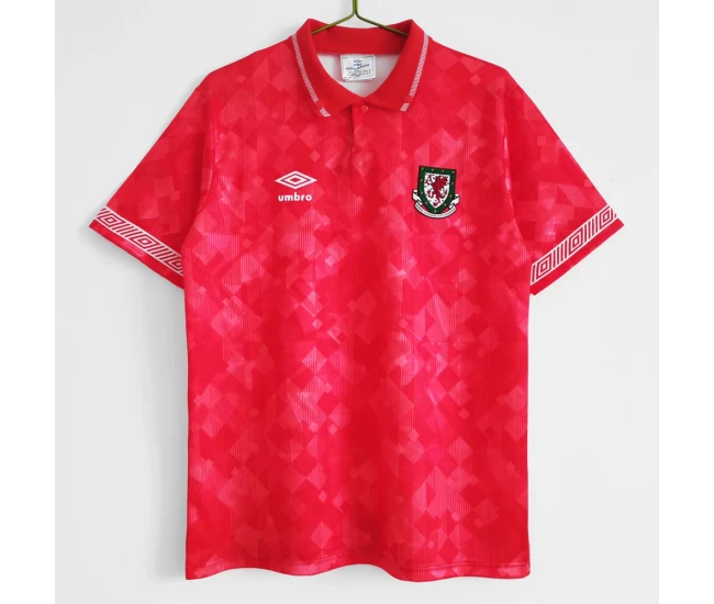 Wales Home Retro Soccer Jersey 1990-1992